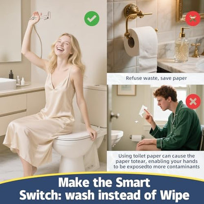 Handheld Toilet Bidet Sprayer for Toilet-Adjustable Water Pressure Control with Bidet Hose for Feminine Wash, Stainless Steel Brushed Nickel Cloth Diaper for Baby Wash (Stainless Steel, 1)