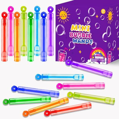 Bulk Neon Mini Bubbles Party Favors for Kids 100 Pack, Small Non Candy Treat Goodie Bag Stuffers Fillers Toys Gifts Bulk for Toddlers, Classroom Carnival Prizes Games for Summer Birthday Parade Throws