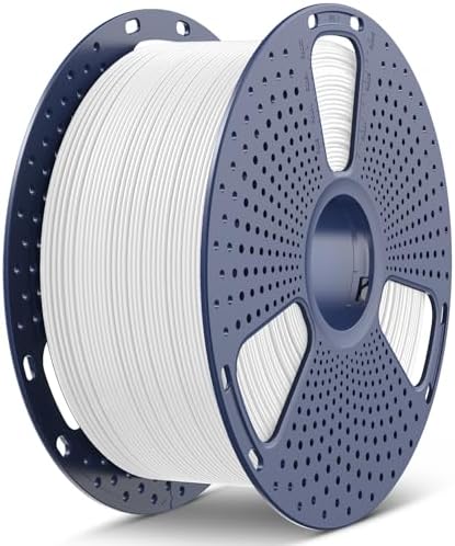 SUNLU Large Spool 3KG PLA Filament, 3D Printer Filament PLA 1.75mm, Less Stringing Good Layer Adhesion High Toughness, Big Roll Filament, 3kg Spool(6.6 lbs), White