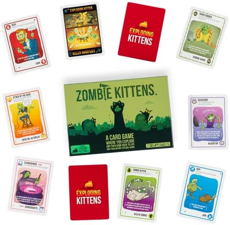 Exploding Kittens Zombie Kittens 2-5 Players - Ages 7+ - 15 Minutes to Play - High Stakes Zombie Card Game - Party Game, Family Game Night, Kid and Adult Card Game