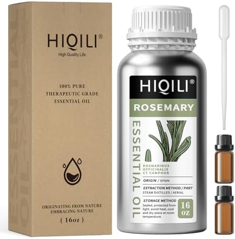 HIQILI Rosemary Oil for Hair Growth, Add to Shampoo & Conditioner, 100% Pure Undiluted - 16 Fl Oz