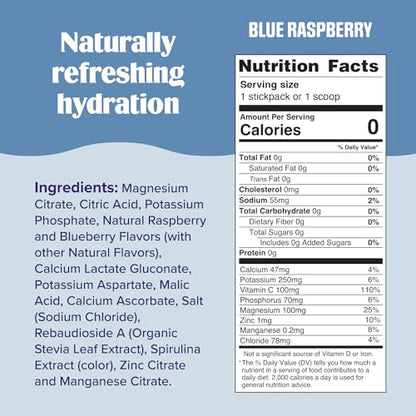 Ultima Replenisher Daily Electrolyte Powder Drink Mix – Sugar Free – Blue Raspberry, 20 Stickpacks – Hydration Packets with 6 Electrolytes and Trace Minerals – Keto Friendly, Vegan, Non-GMO
