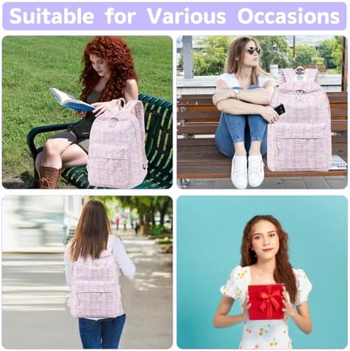 School Backpack for Teen Girls Bookbags Elementary High School Corduroy Laptop Bags Women Travel Daypacks