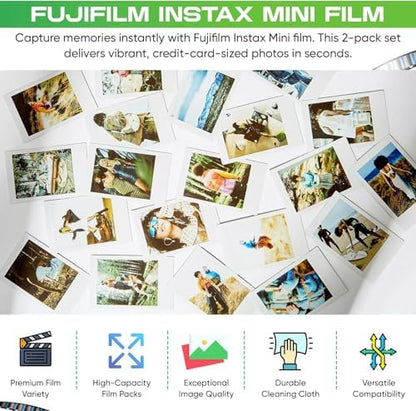 Fujifilm INSTAX Mini Instant Film 2 Pack = 20 Sheets (White) for Fujifilm Mini 8 & Mini 9 Cameras, Model:4332059078