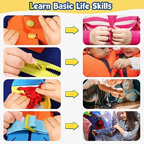Toddler Busy Board - Montessori Toys for Toddler Boy Birthday Gift, Educational Learning Sensory Busy Book for Toddler Boys, Toddlers Activities Toy for Airplane Car Travel