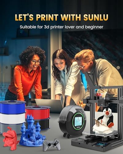 SUNLU PLA+2.0 3D Printer Filament Bundle, 4KG Upgrade PLA+ Filament 1.75mm, Tougher and Stronger, Dimensional Accuracy +/-0.02mm, 1KG per Spool, 4 Packs, 4KG Total, White+White+White+White