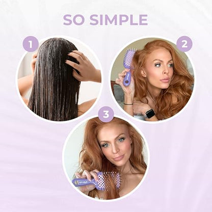 FHI Heat UNbrush Detangling Brush for Pain-Free Brushing on All Wet or Dry Hair Types — Durable DuoFlex Anti-Static Bristles, Lightweight Handle, Vented Hair Brush