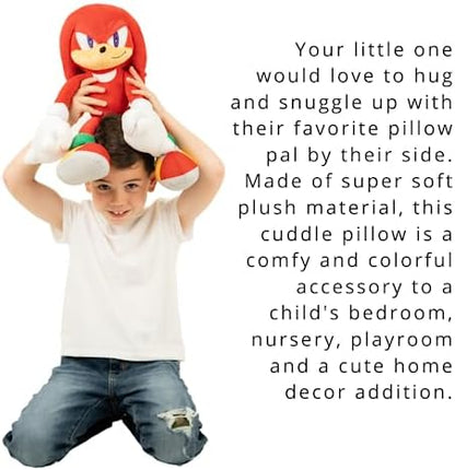 Franco Kids Bedding Super Soft Plush Sonic Anime Cuddle Pillow Buddy, One Size, Knuckles The Echidna