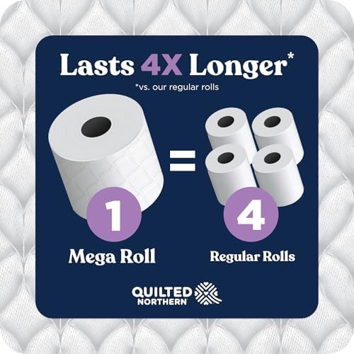 Quilted Northern Ultra Plush Toilet Paper, 32 Mega Rolls = 128 Regular Rolls, 3X Thicker*, 3 Ply Soft Toilet Tissue