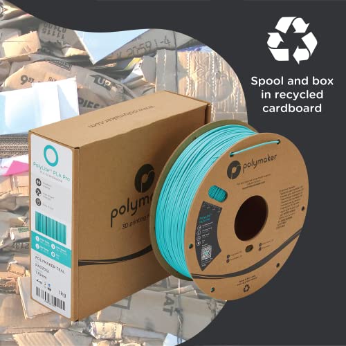 Polymaker PLA PRO Filament 1.75mm 1kg, Tough & High Rigidity Polymaker Teal 3D Printing Filament, PolyLite PLA PRO 3D Printer Filament 1.75mm, Print with Most 3D Printers