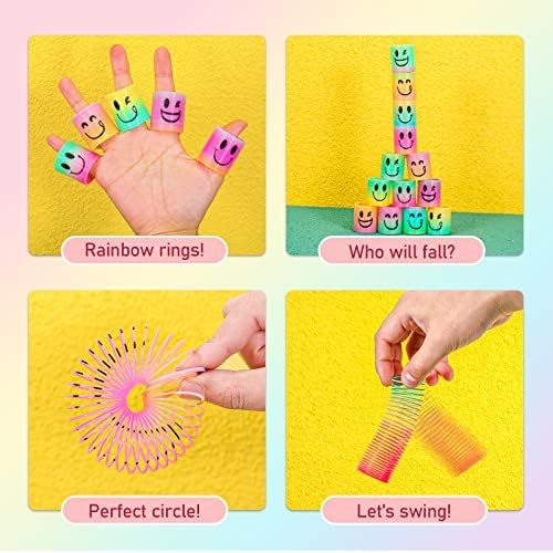 AZEN 200 Pcs Mini Spring Party Favors for Kids 3-5 4-8, Goodie Bags Stuffers for Birthday Party, Classroom Prizes Kids Prizes, Small Bulk Toys Gifts (4 Smile)