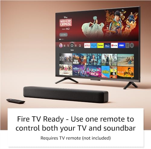 Amazon Fire TV Soundbar (newest model), 2.0 speaker with DTS Virtual:X and Dolby Audio, Bluetooth connectivity
