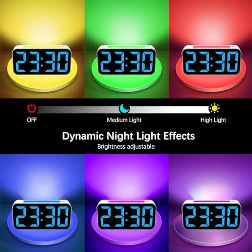 Loud Alarm Clocks for Bedrooms Heavy Sleepers, Digital Clock with Night Light, Large Display, Dual Alarm, Snooze, Dimmable Bedside Alarm Clock for Kids Teens Boys Girls