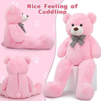MaoGoLan Giant Teddy Bear 4 Feet,Adorable and Cuddly Big Teddy Bear Stuffed Animal 47", Pink Teddy Bear Plush Gift Decoration for Baby Shower,Party,Birthday,Valentines Day