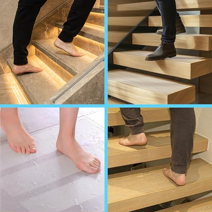 LifeGrip Transparent Anti Slip Tape, 4 inch by 40 feet, Non-Slip Traction Grip Tape to Tubs, Boats, Stairs, Clear, Soft, Comfortable for Bare feet (4" X 40' Tape)