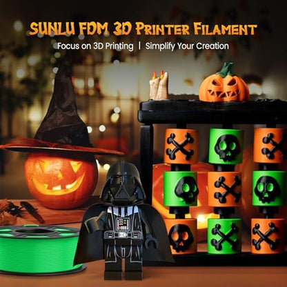 SUNLU Fluorescent PLA 3D Printer Filament, PLA Filament 1.75mm, Brighter Color for Halloween Decoration, Neatly Wound Filament, Fit Most FDM 3D Printer, 1kg Spool, Fluorescent Red