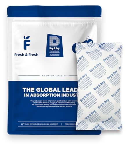 Dry & Dry 300 Gram [20 Packets] Silica Gel Packets Desiccants, Silica Packets - Rechargeable Silica Gel Packs, Desiccants Packets, Silica Gel