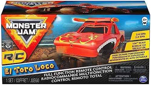 Monster Jam, Official El Toro Loco Remote Control Monster Truck for Boys and Girls, 1:24 Scale, 2.4 GHz, Kids Toys for Ages 4 and Up