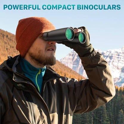 12X42 Binoculars for Adults with Universal Phone Adapter, HD Waterproof Fogproof Compact Binoculars for Bird Watching, Hunting, Hiking, Sports, and Concerts with BAK4 Prism FMC Lens