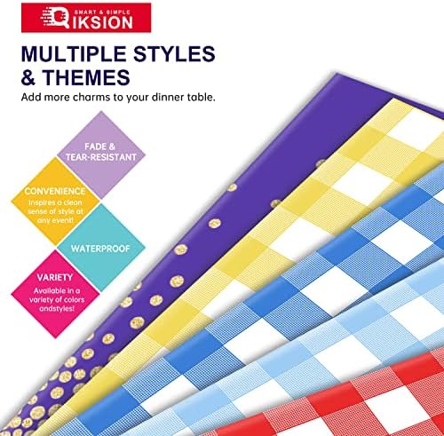 QIKSION 12 Pack Dark Green Plastic Tablecloths, Rectangular, 54 x 108 Inches, Fits 6 to 8 Foot Tables, Disposable, Perfect for Parties, Weddings, Birthdays, and More