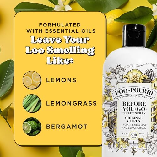 Poo-Pourri Before-You-Go Toilet Spray, Original Citrus, Refill Bottle 16 Fl Oz - Lemon, Bergamot and Lemongrass