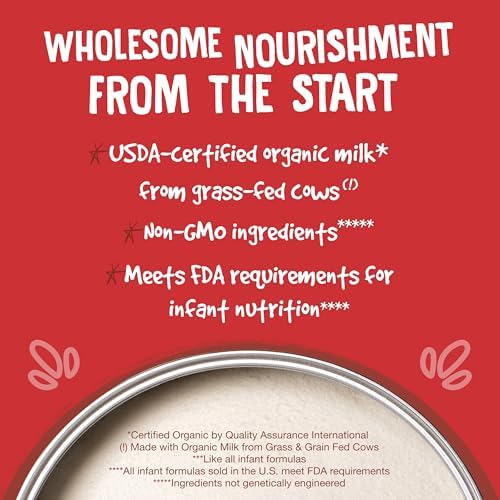 Earth's Best Organic Baby Formula for Babies 0-12 Months, Powdered Dairy Infant Formula with Iron, Omega-3 DHA, and Omega-6 ARA, 32 oz Formula Container