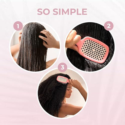 FHI Heat UNbrush Detangling Brush for Pain-Free Brushing on All Wet or Dry Hair Types — Durable DuoFlex Anti-Static Bristles, Lightweight Handle, Vented Hair Brush