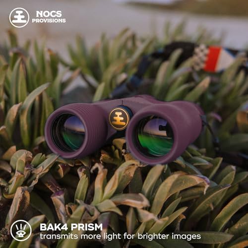 Nocs Provisions Field Issue Compact 10x32 Waterproof Binoculars, Shockproof, Fogproof, 10X Magnification, Bak4 Prism, Multi-Coated Lenses for Adults & Kids, Bird Watching, Hunting & Wildlife Viewing
