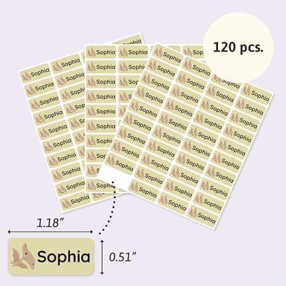 – Personalized Name Labels for Kids (120) – Waterproof & Durable Stickers for Clothing, School & Daycare Items - Dinosaurs