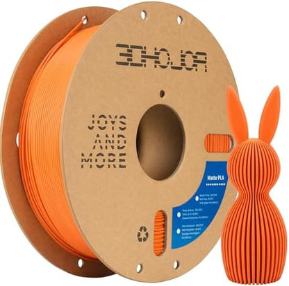 Matte PLA Filament 1.75mm, Upgrade 1kg Cardboard Spool PLA Filament 1.75 PLA 3D Printing Filament, Print with Most 3D Printers Using 3D Filament-Tangerine