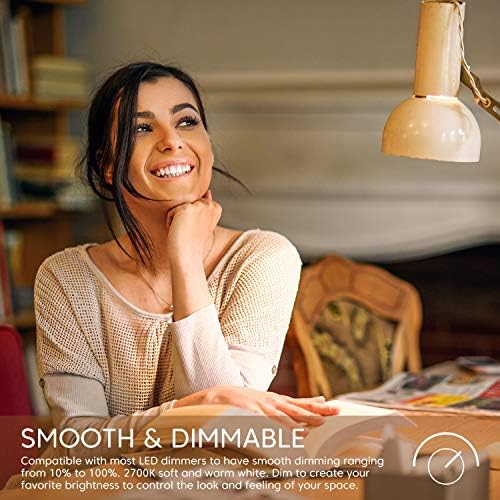 Linkind A19 LED Light Bulbs Dimmable, 40 Watt Equivalent, E26 Base, 2700K Soft White, 5W 450 Lumens CRI80+, 120V, UL Listed FCC Certified, LED Lights for Bedroom Living Room Home Office, 6 Packs