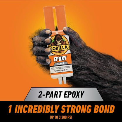 Gorilla 2 Part Epoxy, Clear Epoxy, 0.85 Ounce Syringe (Pack of 10) - 5 Minute Set, Incredibly Strong Bonding