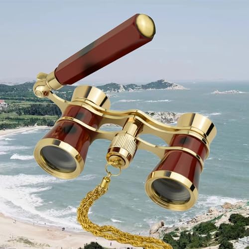Yourelexit® Opera Glasses Binoculars 3X25 Lorgnette Theater Glasses Optical BK9 Mini Compact Lightweight Built-in Foldable Adjustable Handle Vintage for Adults Kids Women in Musical Concert Cinema