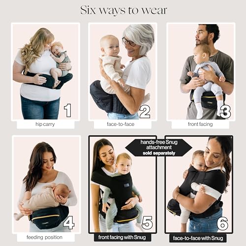 Tushbaby The Original Premium Quality Hip Seat Carrier – Safety-Certified Baby & Toddler Carrier with Secure Safety Buckles, No-Flimsy-Foam Design, Storage Pockets & Nursing Pillow. 0–3 yrs