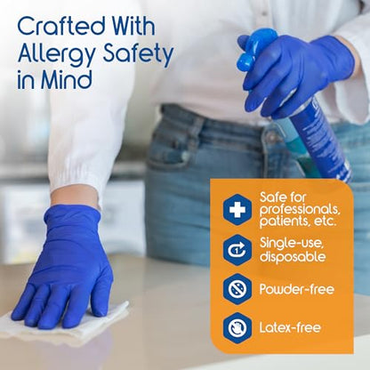 Inspire Nitrile Gloves Medical Examination | 4.5 Grade The Original Quality Stretch Cobalt Blue | Disposable Latex Free Case of 1000 (Size M)