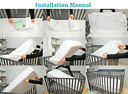 American Baby Company 2 Pack Waterproof Fitted Crib Mattress Protector 52" x 28" - Quilted, Noiseless, Soft & Breathable Crib & Toddler Mattress Pad Cover