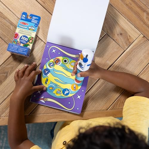 Melissa & Doug Sticker Wow!™ Astronaut Bundle: 24-Page Activity Book, Refillable Sticker Stamper, Mini Pad, 500 Stickers, Arts and Crafts for Kids Ages 3+