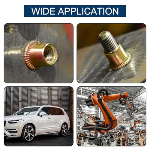 SAE Rivet Nut Assortment Kit(880 Pcs), #6-32#8-32#10-24 1/4"-20 5/16"-18 3/8"-16 1/2"-13 UNC Flat Head Rivnut Set, Zinc Plated Finish Carbon Steel Nutsert