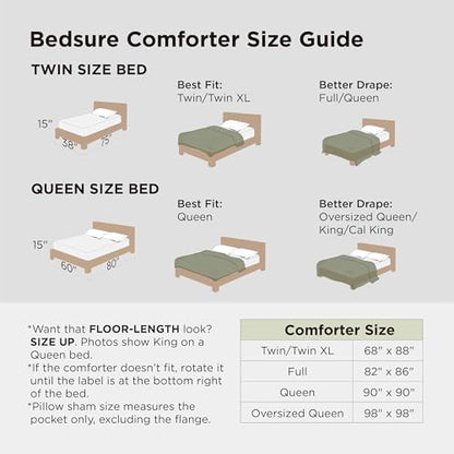 Bedsure Queen Comforter Set - Beige Comforter Queen Size, Soft Bedding for All Seasons, Cationic Dyed Bedding Set, 3 Pieces, 1 Comforter (90"x90") and 2 Pillow Shams (20"x26"+2")