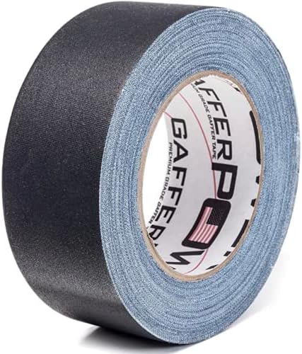 Gaffer Power Real USA Professional Grade Gaffer Tape, Made in The USA, Heavy Duty Gaffers Tape, Non-Reflective, Multipurpose. 2 Inches x 30 Yards, Black (Case of 24)