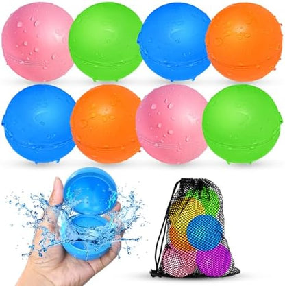Reusable Water Balloons, Water Bombs Splash Ball, Magnetic Water Ball for Outdoor Games, Summer Party(8Pcs)