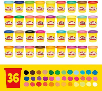 Play-Doh Modeling Compound 36-Pack Case of Colors, Non-Toxic, 3 Oz Cans of Assort. Colors, Back to School Classroom Supplies, Preschool Toys, Ages 2+ (Amazon Exclusive)