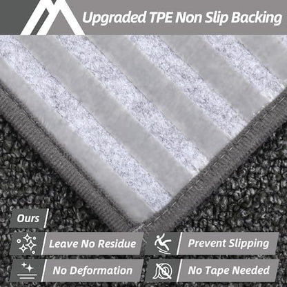 COSY HOMEER Edging Stair Treads Non-Slip Carpet Mat 28inX9in Indoor Stair Runners for Wooden Steps, Edging Stair Rugs for Kids and Dogs, 100% Polyester TPE Backing (15pc, Black)
