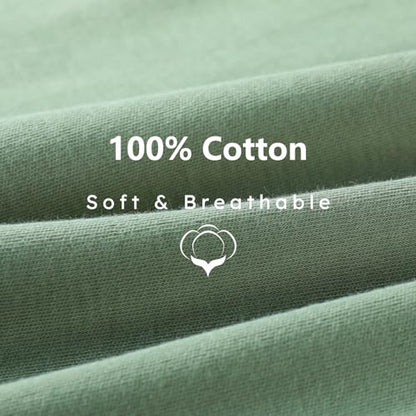 Baby Sleep Sack 6-12 Months, 100% Cotton Sleeping Sack for Newborn and Infant, 3 Pack Baby Wearable Blanket, 0.5 Tog Lightweight Double Zipper Sleep Bag Cyan