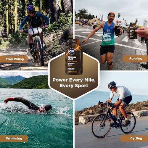 GU Energy Original Sports Nutrition Energy Gel, Vegan, Gluten-Free, Kosher, and Dairy-Free On-the-Go Energy for Any Workout, 24-Count, Espresso Love