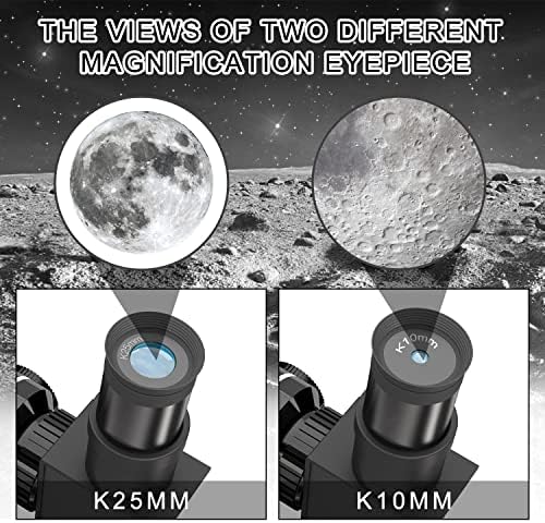 Telescope for Kids & Adults Beginners, 70mm Astronomy Refractor Telescope with Adjustable Tripod, Portable Telescope for Moon & Planet Viewing, Includes 2 Eyepieces & Finder Scope