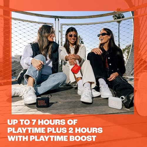 JBL Go 4 - Ultra-Portable, Waterproof and Dustproof Bluetooth Speaker, Big Pro Sound with Punchy bass, 7-Hour Built-in Battery, Made in Part with Recycled Materials (Black)