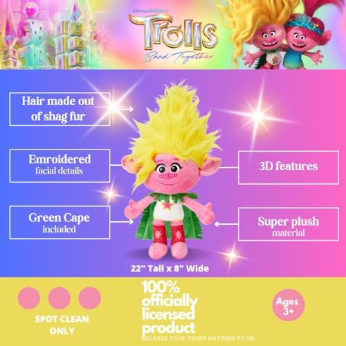 Franco DreamWorks Trolls 3 Band Together Sister Viva Kids Bedding Super Soft Plush Cuddle Pillow Buddy, (Officially Licensed Product)