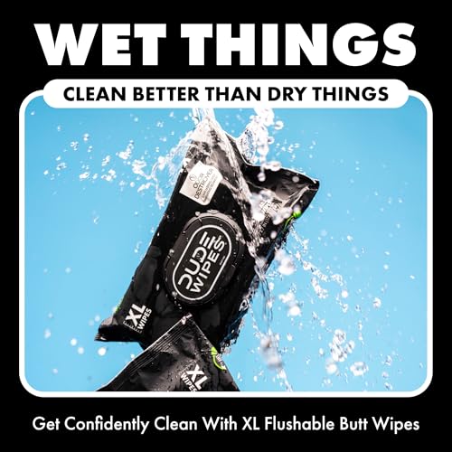 DUDE Wipes - Flushable Wipes for Adults - 6 Pack, 288 Count - Odor Destroyer XL - Deodorizing with Clean Scent - Up to 24 Hours of Odor-Destroying Technology