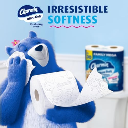 Charmin Ultra Soft Cushiony Touch Toilet Paper, 18 Family Mega Rolls = 90 Regular Rolls